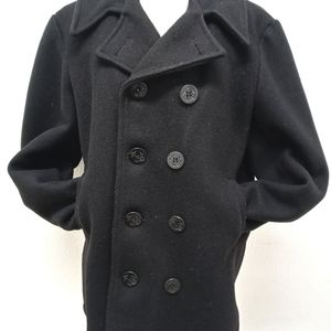 Navy Pea Coat, Men's, Size 44